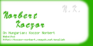 norbert koczor business card